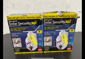 lot 384 image: LOT OF 2 Handy Brite Solar Security 360 LED Light that Looks like a Camera with a Beam Spread of 120 Degrees