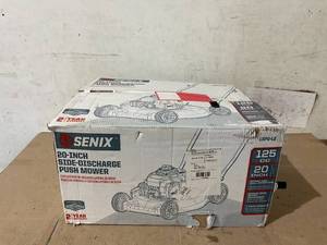 lot 21 image: SENIX 20 Gas Lawn Mower, 125 cc 4-Cycle Briggs & Stratton Engine, Push Lawnmower with Side Discharge