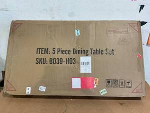 lot 178 image: 5PCS Counter Height Dining Set, Industrial Dining Room Table Sets, Rectangle Pub Table Set