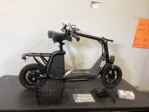 lot 446 image: HOVERMAX Electric Scooter Pneumatic Tire Foldable Scooter with Seat & Carry Basket