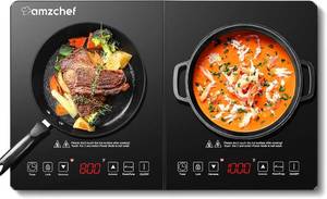 lot 404 image: Double Induction Cooktop AMZCHEF Induction Cooker 2 Burners