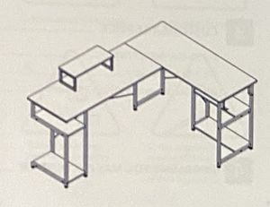 lot 407 image: ODK 49 L Shaped Desk with Headphones Holder, Monitor Stand