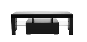 lot 424 image: 54 in. Black TV Stand with 1 Drawer Fits TVs up to 54 in.