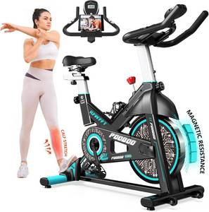 lot 436 image: Pooboo Exercise Bike D525DM10, Adjustable MagneticBrake Pad Resistance Silent Belt Drive