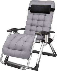 lot 438 image: Suuim Patio Lounger Chair Zero Gravity Recliner Chair with Cup Holder