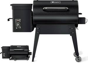 lot 449 image: KingChii Portable Electric Wood Pellet Grill & Smoker with Foldable Legs