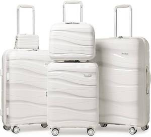 lot 461 image: Melalenia Luggage Sets 4 Piece Expandable Suitcase Set