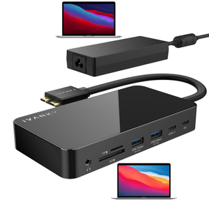 lot 57 image: iVANKY FusionDock 1 MacBook Pro Docking Station with 150W Power Adapter, 12-in-2 Dual 4K60Hz Monitor Dock for MacBook M1M2M3 ProMax Display Dock 2HDMI 2.0