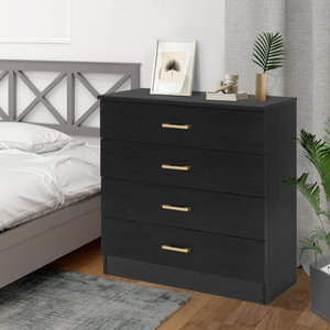 lot 82 image: Segmart Dressers for Bedroom, Heavy Duty 4-Drawer Wood Chest of Drawers