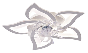 lot 197 image: Ceiling Fan with Light, Dimmable with Remote, 6 Speeds White