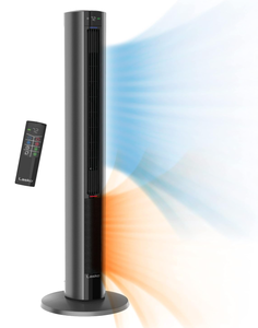 lot 252 image: Lasko Oscillating All Season Tower Fan and Space Heater in One for Home with Adjustable Thermostat