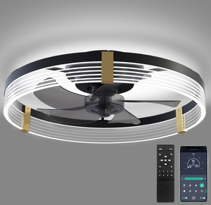 lot 265 image: Gosonkt Low Profile Ceiling Fan with Lights and Remote
