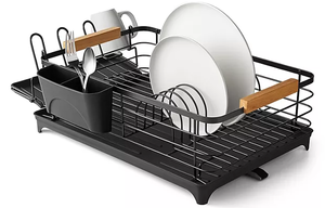 lot 354 image: Members Mark Modern Dish Rack With Utensil Caddy And Glassware Holder