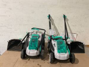 lot 239 image: LOT OF 2 Litheli 20V 13 Cordless Lawn Mower, Electric Lawn Mowers for Garden