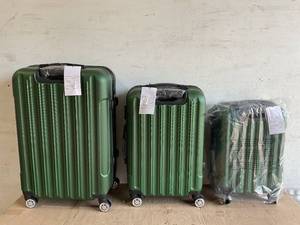lot 255 image: 3PCS Luggage Set Green