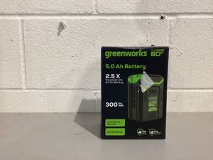 lot 579 image: Greenworks 60V 5.0Ah High Capacity Lithium Battery