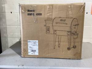 lot 587 image: KingChii 456 sq. in Wood Pellet Smoker & Grill BBQ with Auto Temperature Control, Folding Legs for Outdoor Patio RV