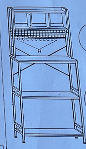lot 25 image: Bestier Kitchen Bakers Rack With Top Storage And Hooks
