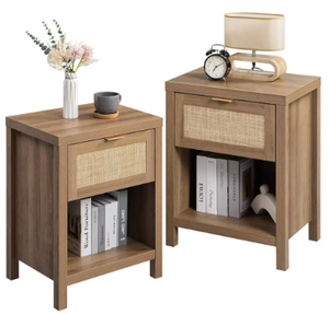 lot 302 image: SICOTAS Rattan Nightstand Set of 2