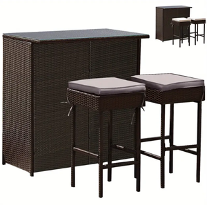 lot 605 image: 3PCS Stools and Table Set