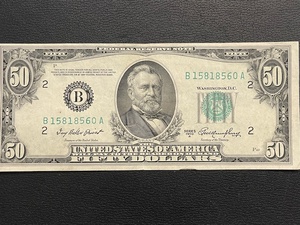 lot 10 image: 1950A $50 Dollar Federal Reserve Note
