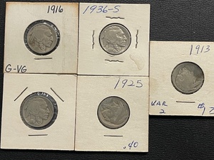 lot 19 image: Buffalo Nickels