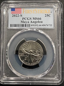 lot 24 image: 2022-S Maya Angelou Quarter PCGS MS66