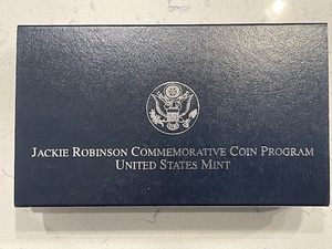 lot 44 image: 1997-S Jackie Robinson Silver Dollar Proof