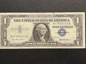 lot 58 image: 1957 $1 Dollar Silver Certificate