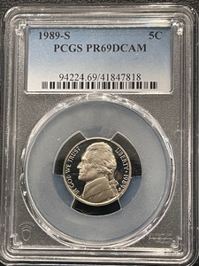 lot 71 image: 1989-S Jefferson Nickel Proof PCGS PR69 Deep Cameo