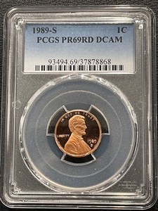 lot 73 image: 1989-S Lincoln Cent Proof PCGS PR69 Red Deep Cameo
