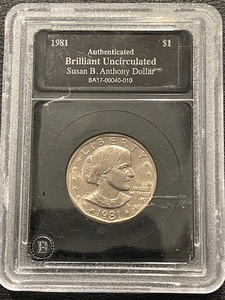 lot 74 image: 1981-P Susan B. Anthony Dollar Uncirculated