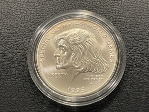 lot 89 image: 1995-W Special Olympics Silver Dollar