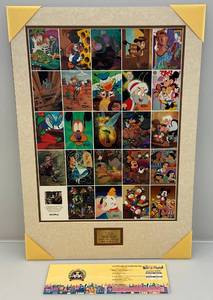 lot 25 image: Limited Edition Disney Its a Small World #102250 Trading Cards Uncut Sheet Matted  With COA 17 14 x 25