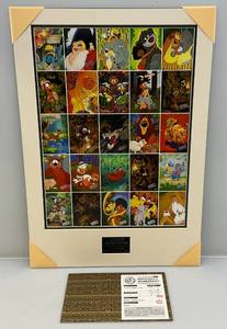 lot 26 image: 1999 Limited Edition Disney Safari Adventure # 001250 Trading Cards Uncut Sheet Matted With COA 17 18 x 24 12