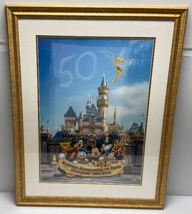 lot 32 image: Disney 50 Anniversary Litho-cel Limited Edition 92500 Print The Happiest Homecoming On Earth Framed 26 34 x 33 34 With COA