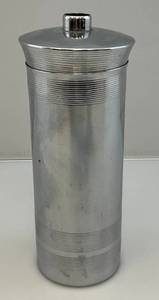 lot 40 image: 1930s Bruce Hunt Art Deco Cocktail Shaker, Chrome, Missing Top Piece
