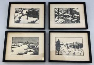 lot 66 image: Gihachiro Okuyama Japanese Framed Art