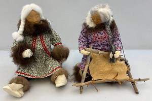 lot 69 image: Sheila Chamberlain (Bethel-Zupik Authentic Native Handcrafted From Alaska Figure & More