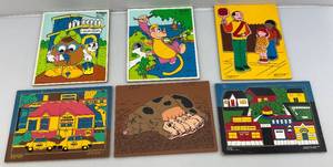 lot 87 image: Misc. Vintage Wood Kids Puzzles