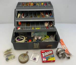 lot 145 image: Vintage Plano Tackle Box With Tackle