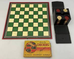 lot 151 image: Vintage Checkers & Poker Chips