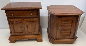 lot 169 image: Two Nice Wood Side Table 1 Dovetail Drawers