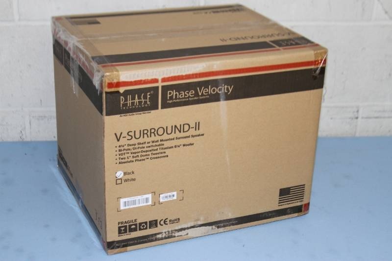 lot 13 image: PAIR of NEW Phase Technologies PhaseTech V-Surround-II Velocity Surround Sound Pro Audio Loudspeakers