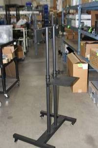 lot 141 image: Light Duty Rolling  Mobile Universal Flat Panel Stand Cart with Shelf