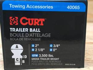 lot 87 image: Curt Trailer Ball Model # 40065 0806249.49