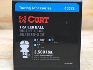 lot 89 image: Curt Trailer Ball Model # 40072 0806249.92