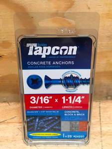 lot 106 image: Lot of 6 - Tapcon 316x1-14 Phillips Head 25 Packs Model # 24250