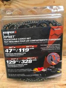 lot 115 image: Lot of 2 - Keeper zip net adjustable cargo net Model # 03141