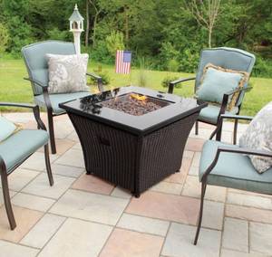 lot 7 image: BLUE RHINO 32-in W 50000-BTU Steel Square Propane Gas Fire Pit Table